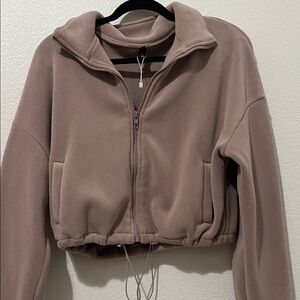Women's Mauvish Tan super soft and thick Fleece Jacket